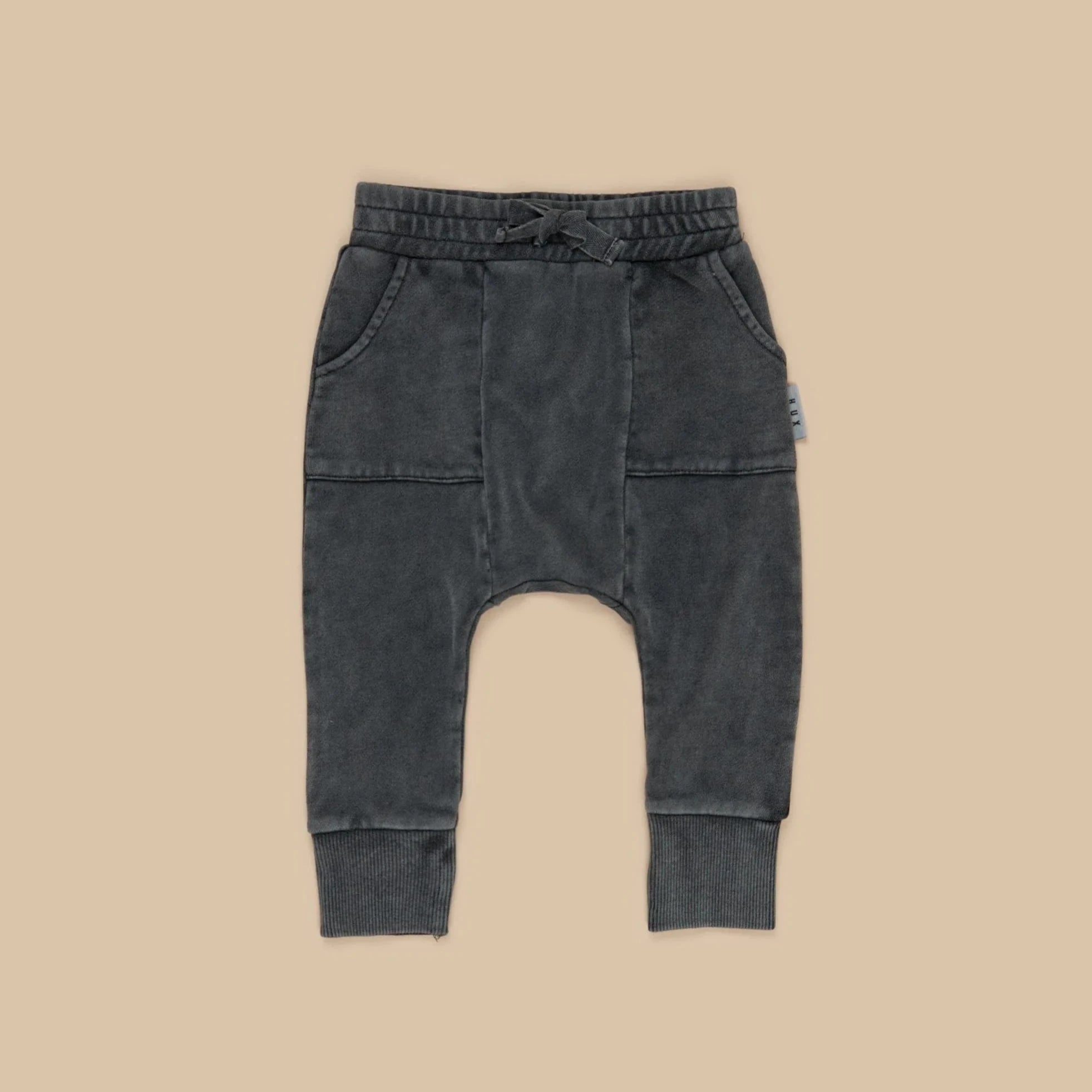Huxbaby Organic Cotton Drop Crotch Pant  I  Vintage Black