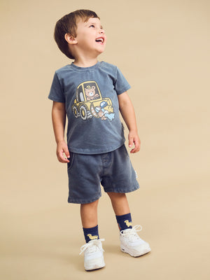 Huxbaby Slouch Shorts - Navy Washed