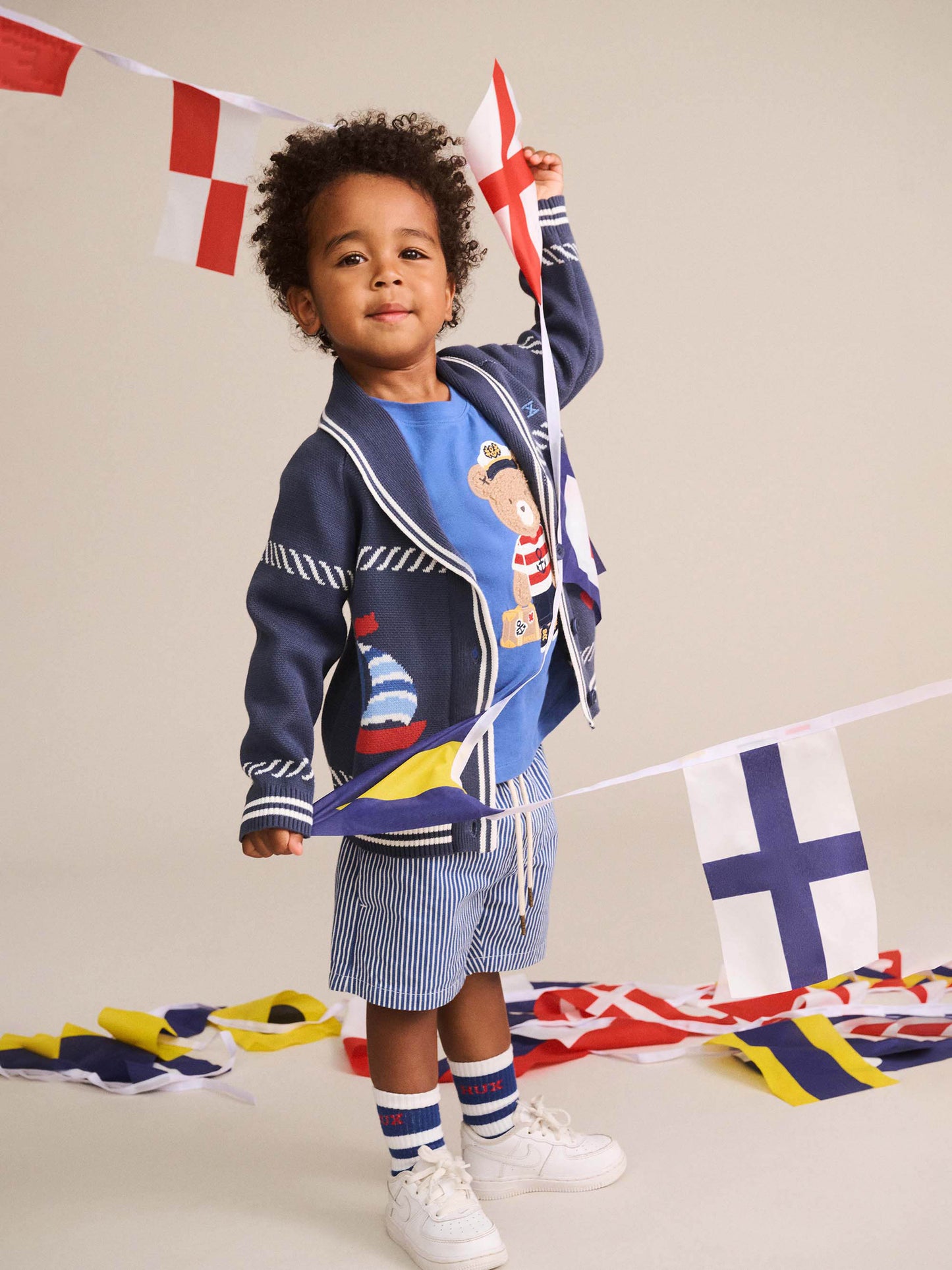 HUXBABY | COBALT STRIPE DRAWCORD SHORT
