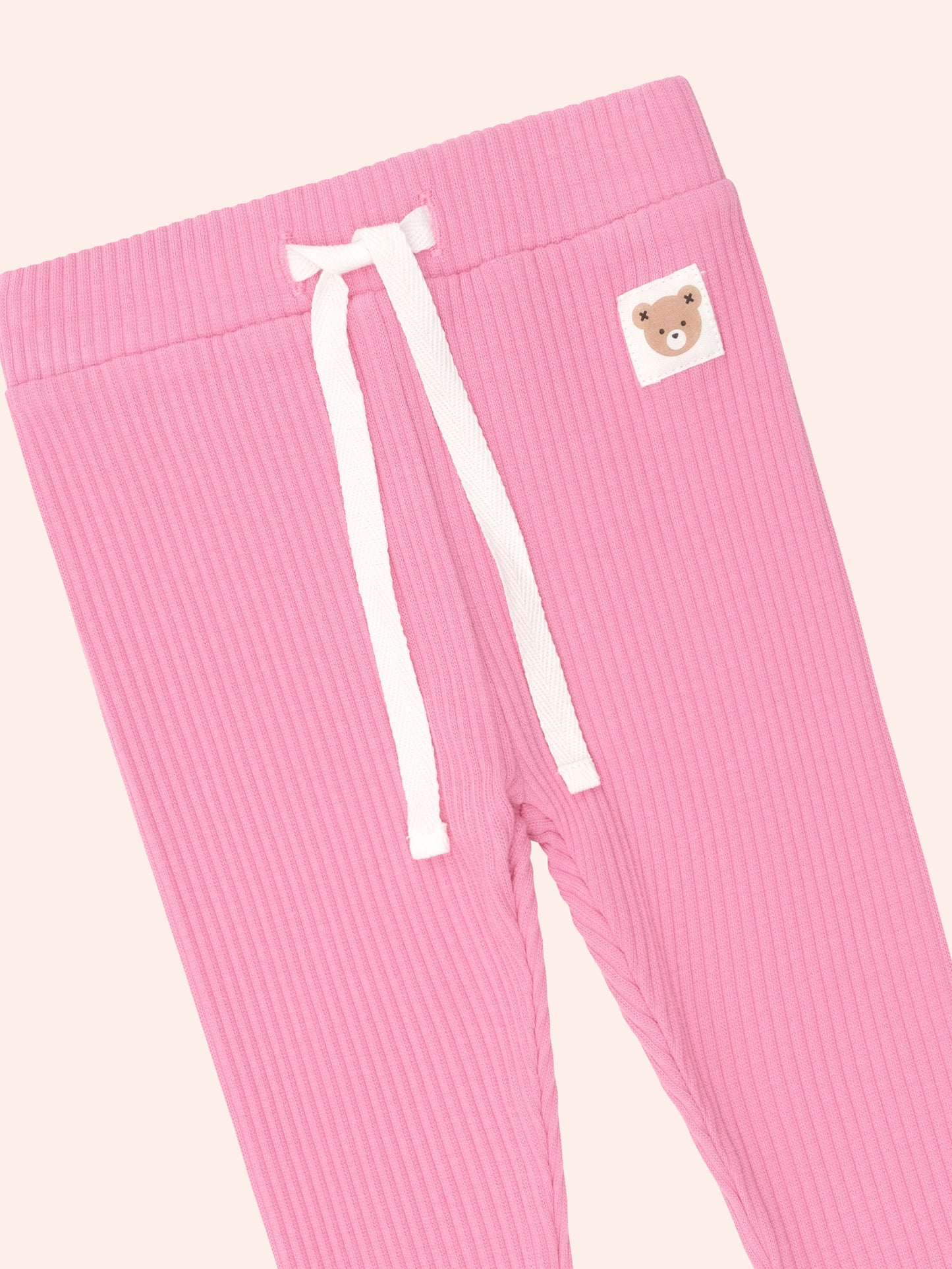 HUXBABY RIB LEGGING | STRAWBERRY