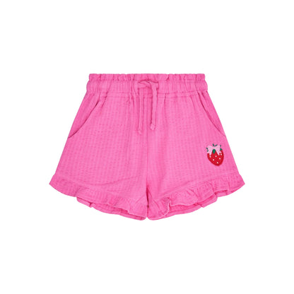 HUXBABY | SEERSUCKER FRILL SHORT | BERRY SWEET