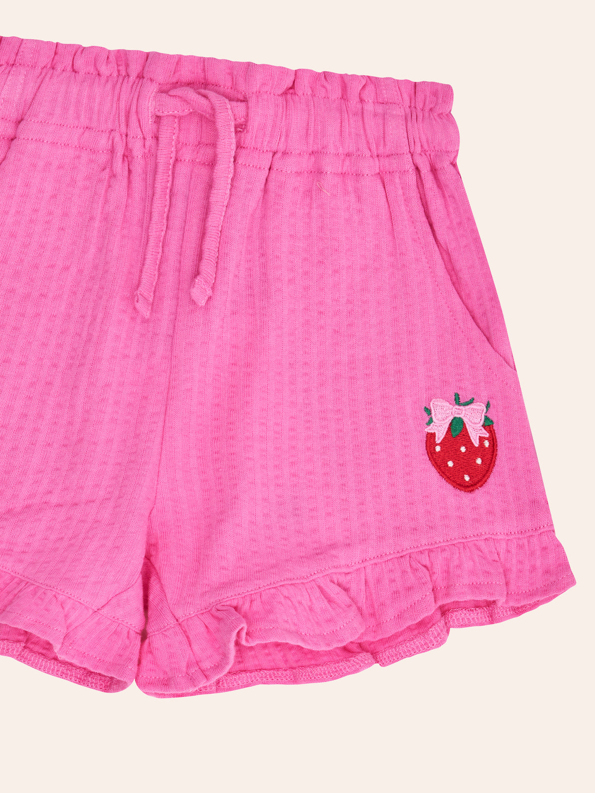 HUXBABY | SEERSUCKER FRILL SHORT | BERRY SWEET