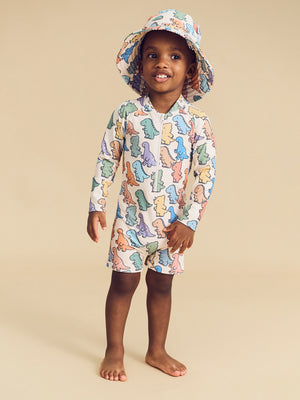 Huxbaby Long Sleeve Shortie Swimsuit - Dino Play