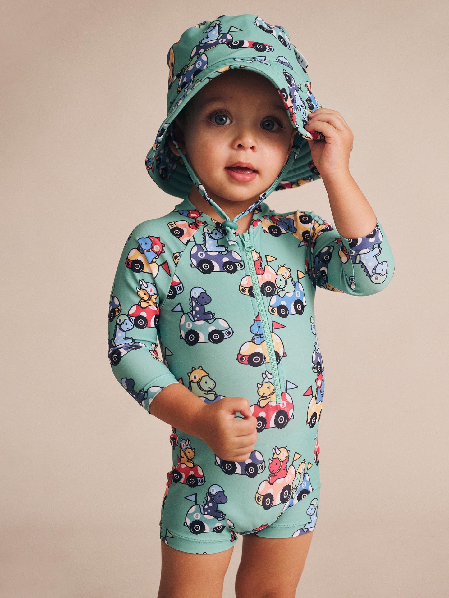 HUXBABY RACER DINO SWIMSUIT SHORTIE