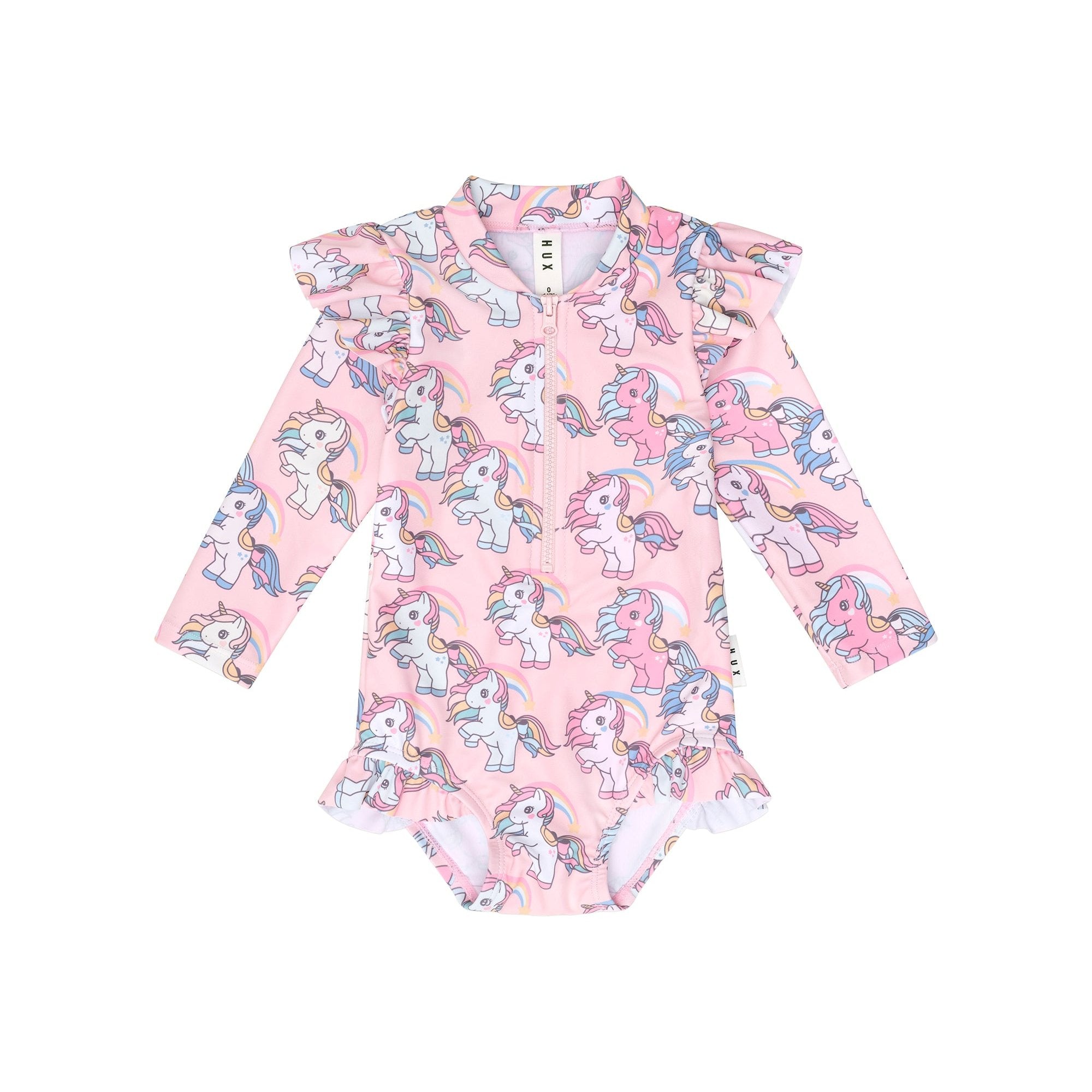 Huxbaby Long Sleeve Swimsuit - Rainbow Unicorn