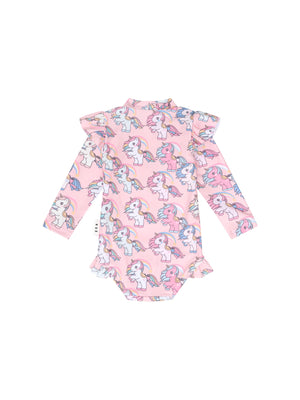 Huxbaby Long Sleeve Swimsuit - Rainbow Unicorn