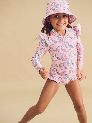 Huxbaby Long Sleeve Swimsuit - Rainbow Unicorn