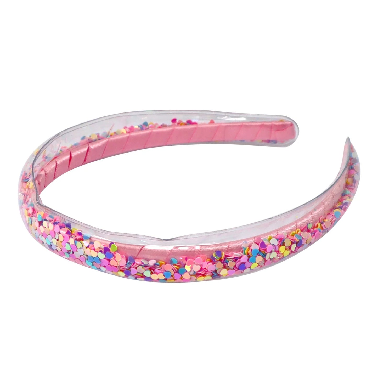 PINK POPPY RAINBOW HEARTS GLITTER HEADBAND