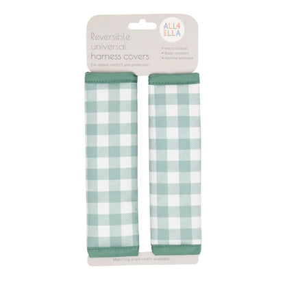 ALL 4 ELLA PRAM HARNESS COVER | GINGHAM SAGE