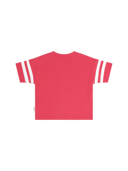 HUXBABY | SPORTY STRIPE SLOUCHY TEE | RED