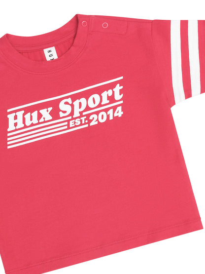 HUXBABY | SPORTY STRIPE SLOUCHY TEE | RED