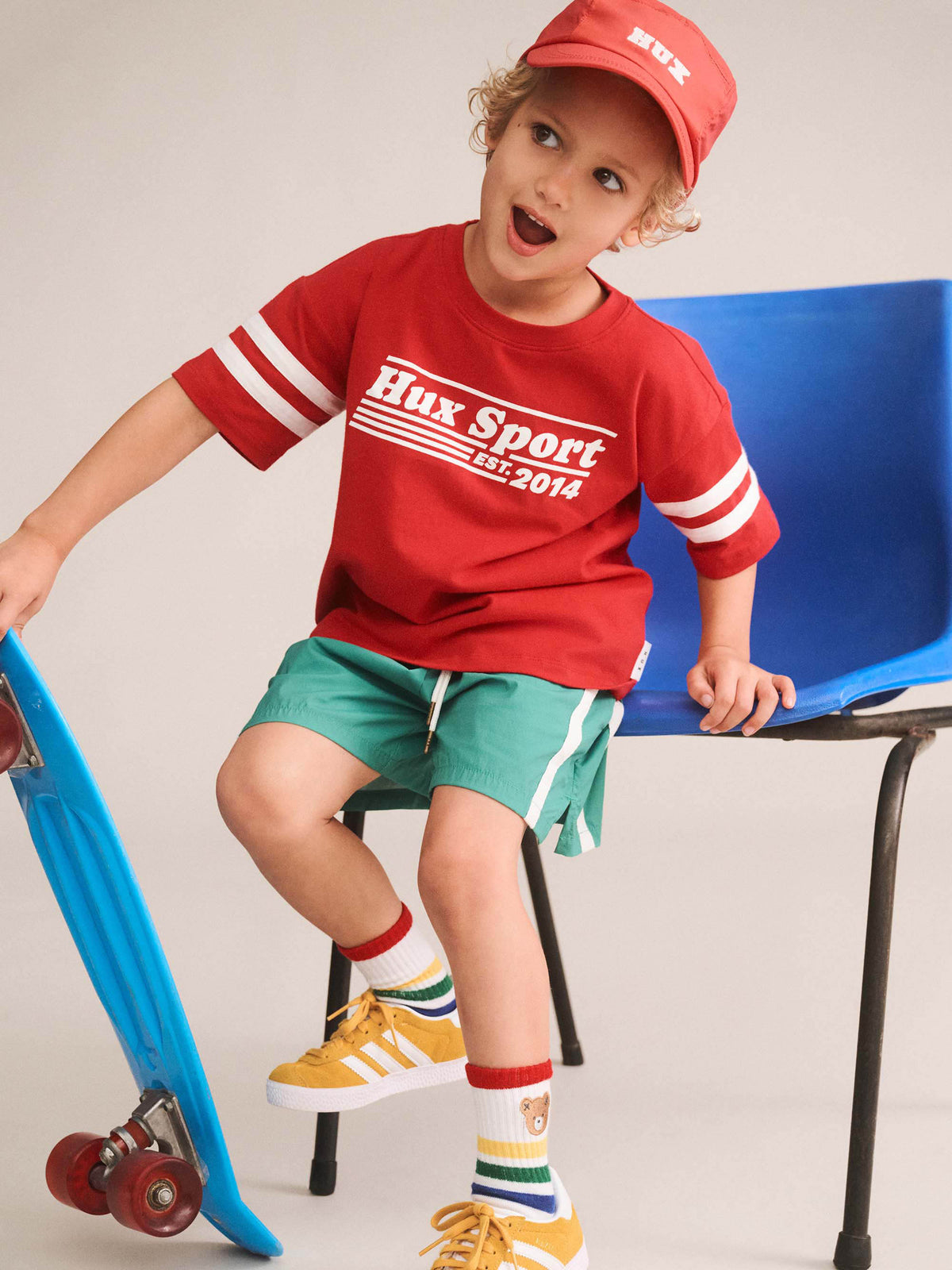 HUXBABY | SPORTY STRIPE SLOUCHY TEE | RED