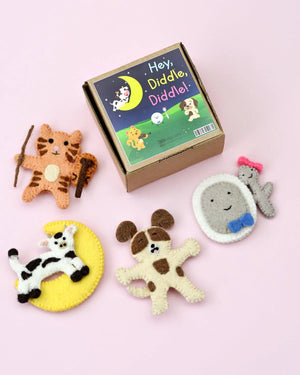 Tara Treasures Finger Puppet Set - Hey Diddle Diddle