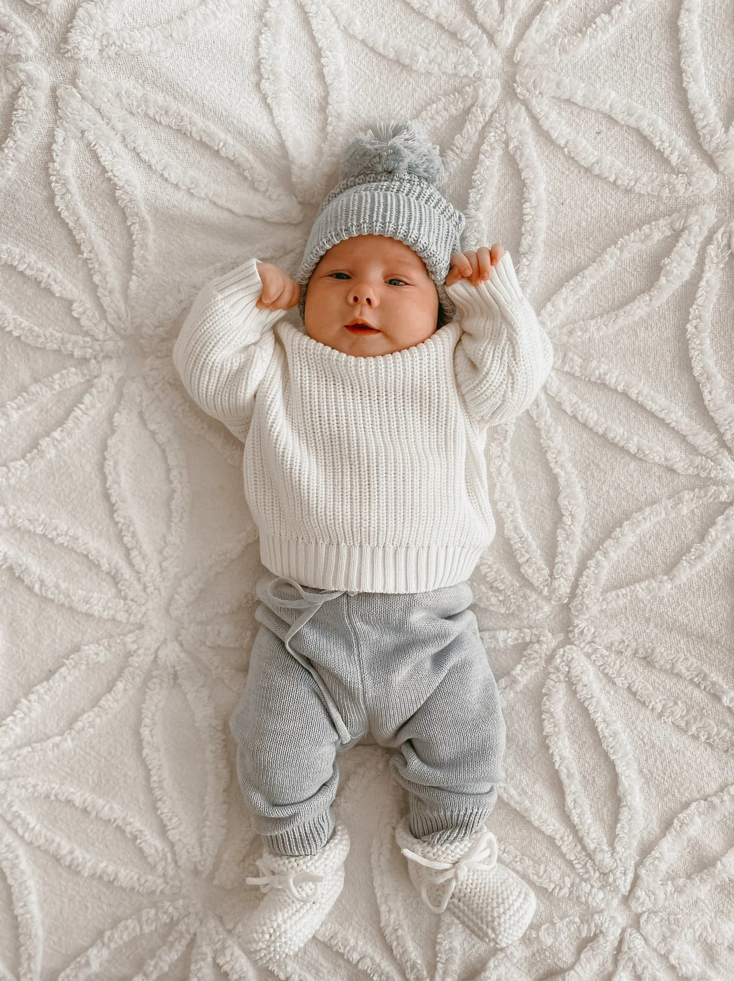 BLOSSOM AND PEAR KNIT BEANIE | POWDER BLUE