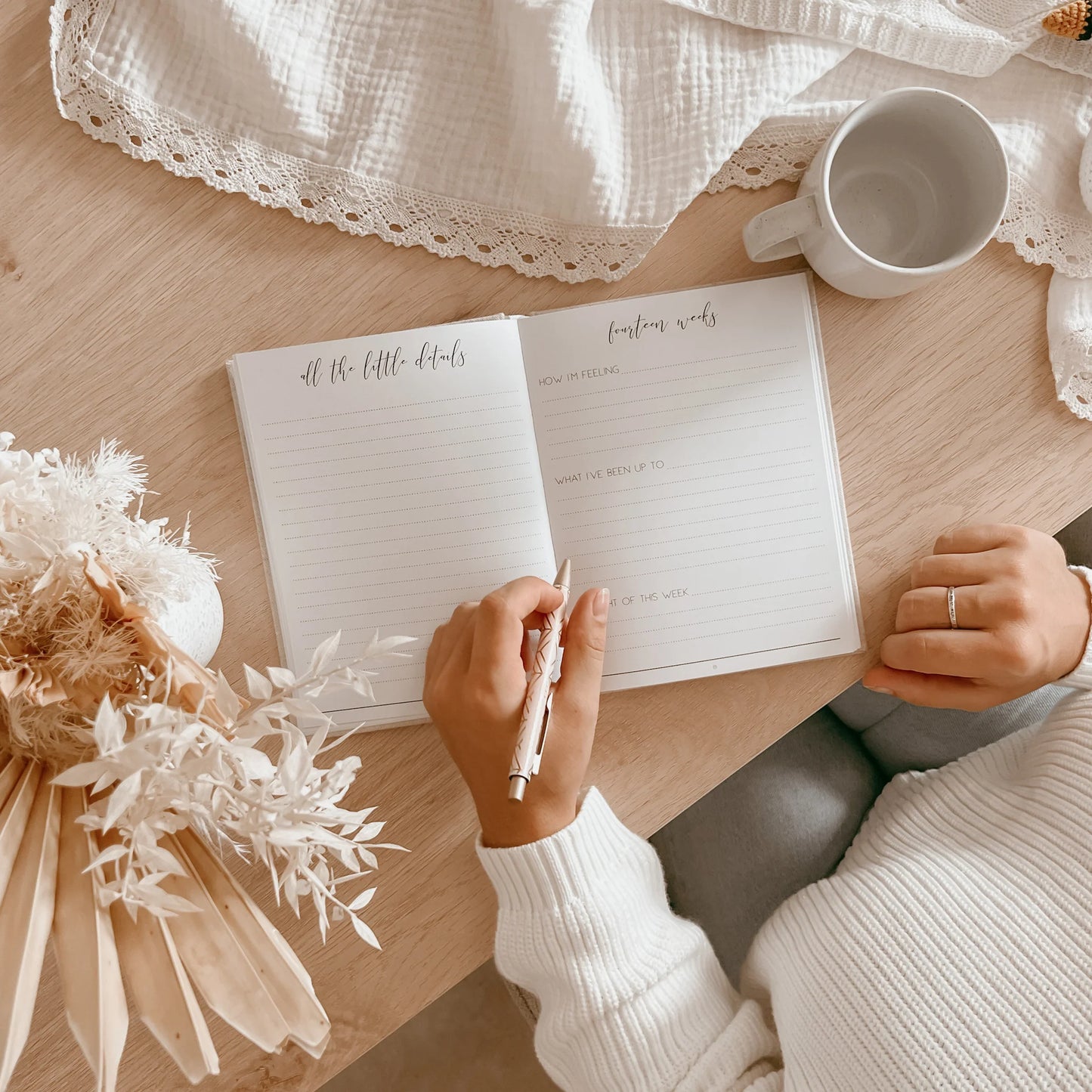 BLOSSOM AND PEAR PREGNANCY JOURNAL | HELLO LITTLE MAMA WHITE