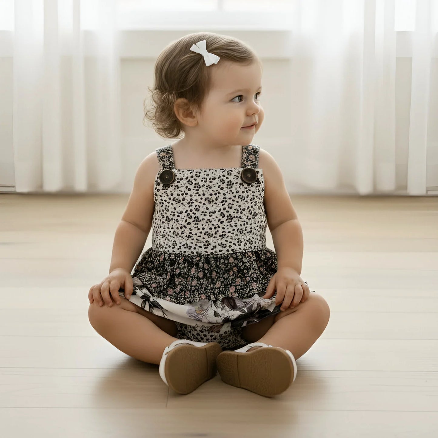 LOVE HENRY | FRILLY PLAYSUIT | MEADOW FLORALS