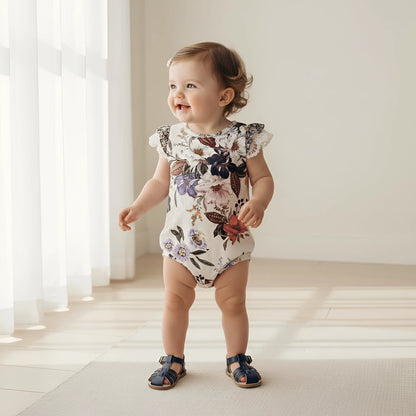 LOVE HENRY | GIRLS KNIT ROMPER | NATIVE FLORAL