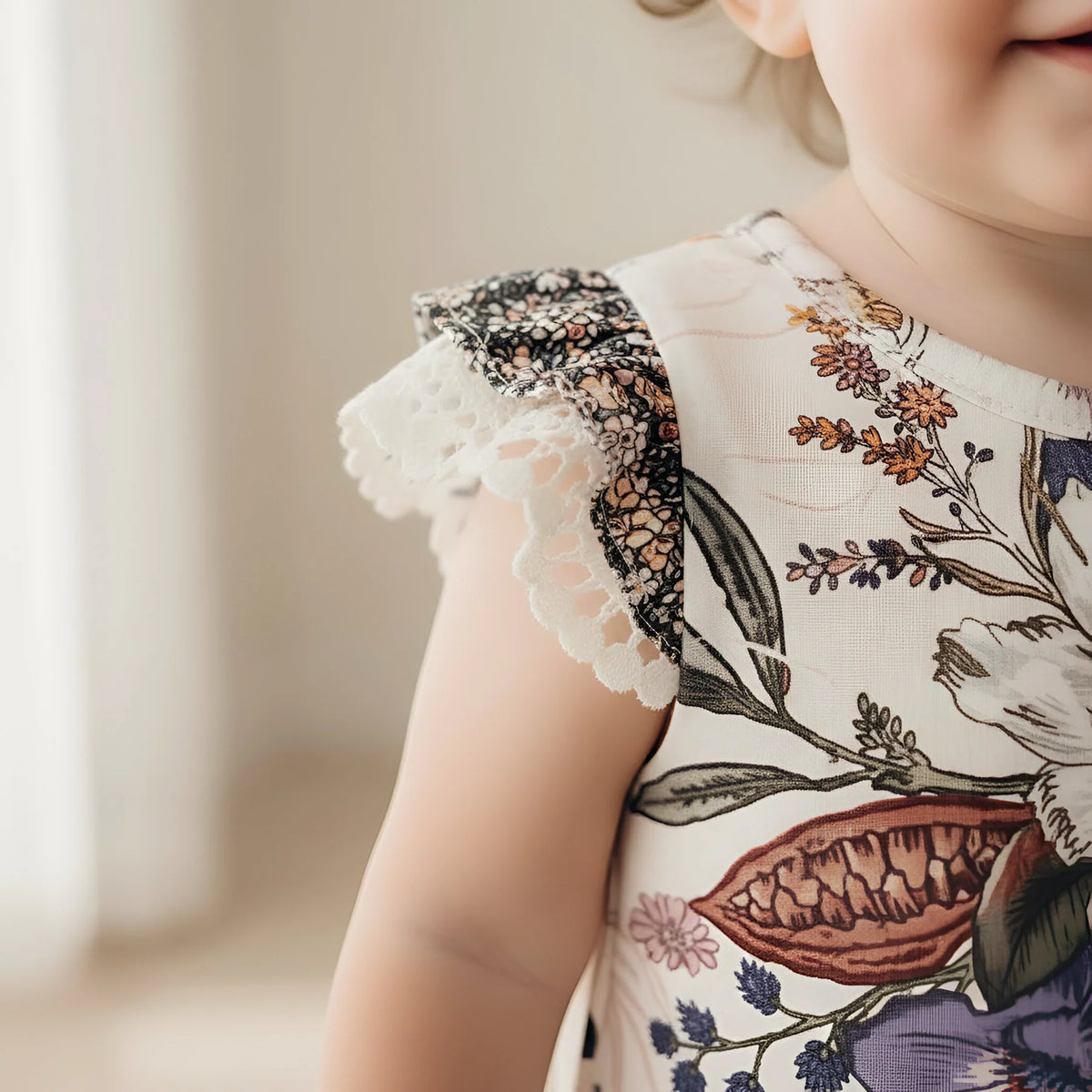 LOVE HENRY | GIRLS KNIT ROMPER | NATIVE FLORAL