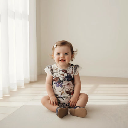 LOVE HENRY | GIRLS KNIT ROMPER | NATIVE FLORAL