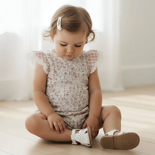 LOVE HENRY | GIRLS KNIT ROMPER | PETITE FLORAL
