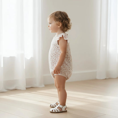 LOVE HENRY | GIRLS KNIT ROMPER | PETITE FLORAL