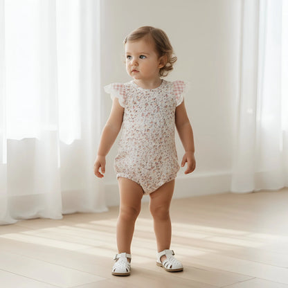 LOVE HENRY | GIRLS KNIT ROMPER | PETITE FLORAL
