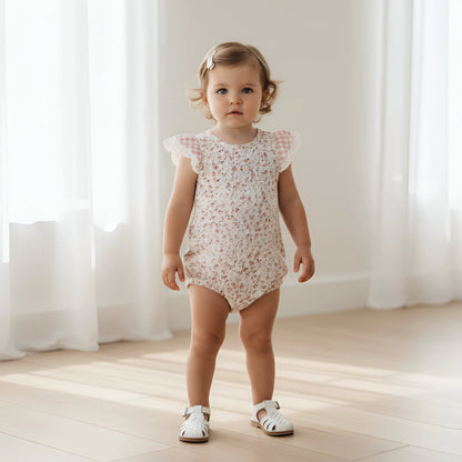 LOVE HENRY | GIRLS KNIT ROMPER | PETITE FLORAL