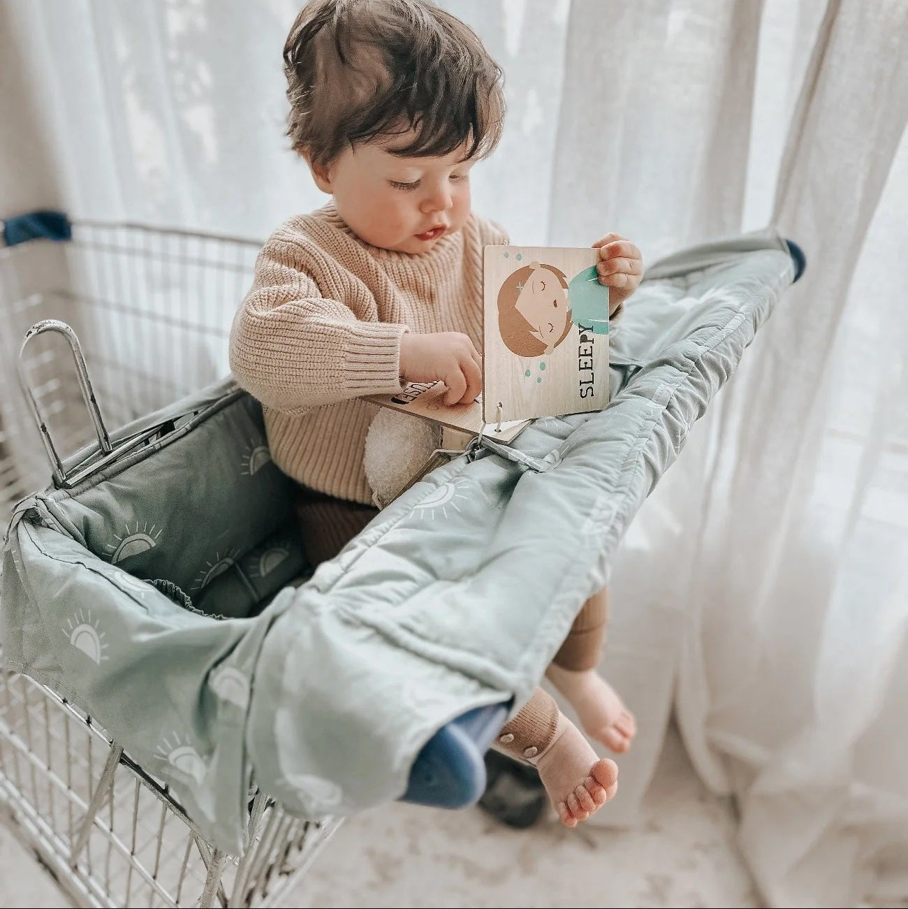 Bambella Designs Universal Padded Trolley Liner - Sage Sunshine