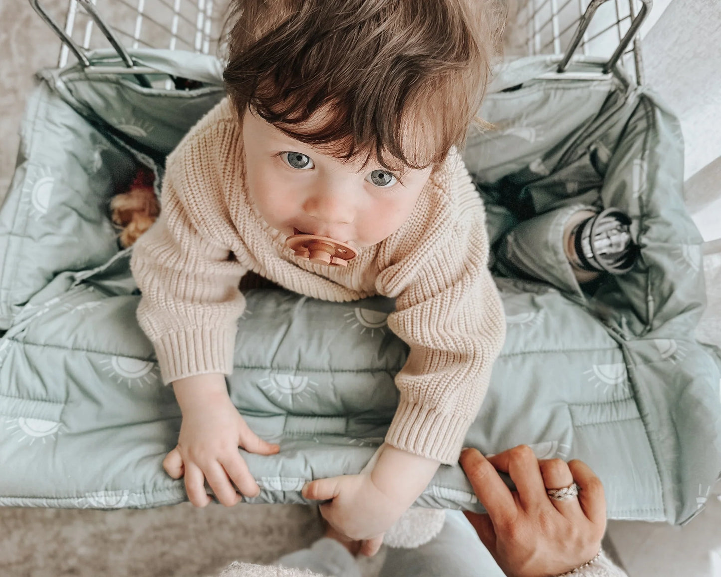 Bambella Designs Universal Padded Trolley Liner - Sage Sunshine