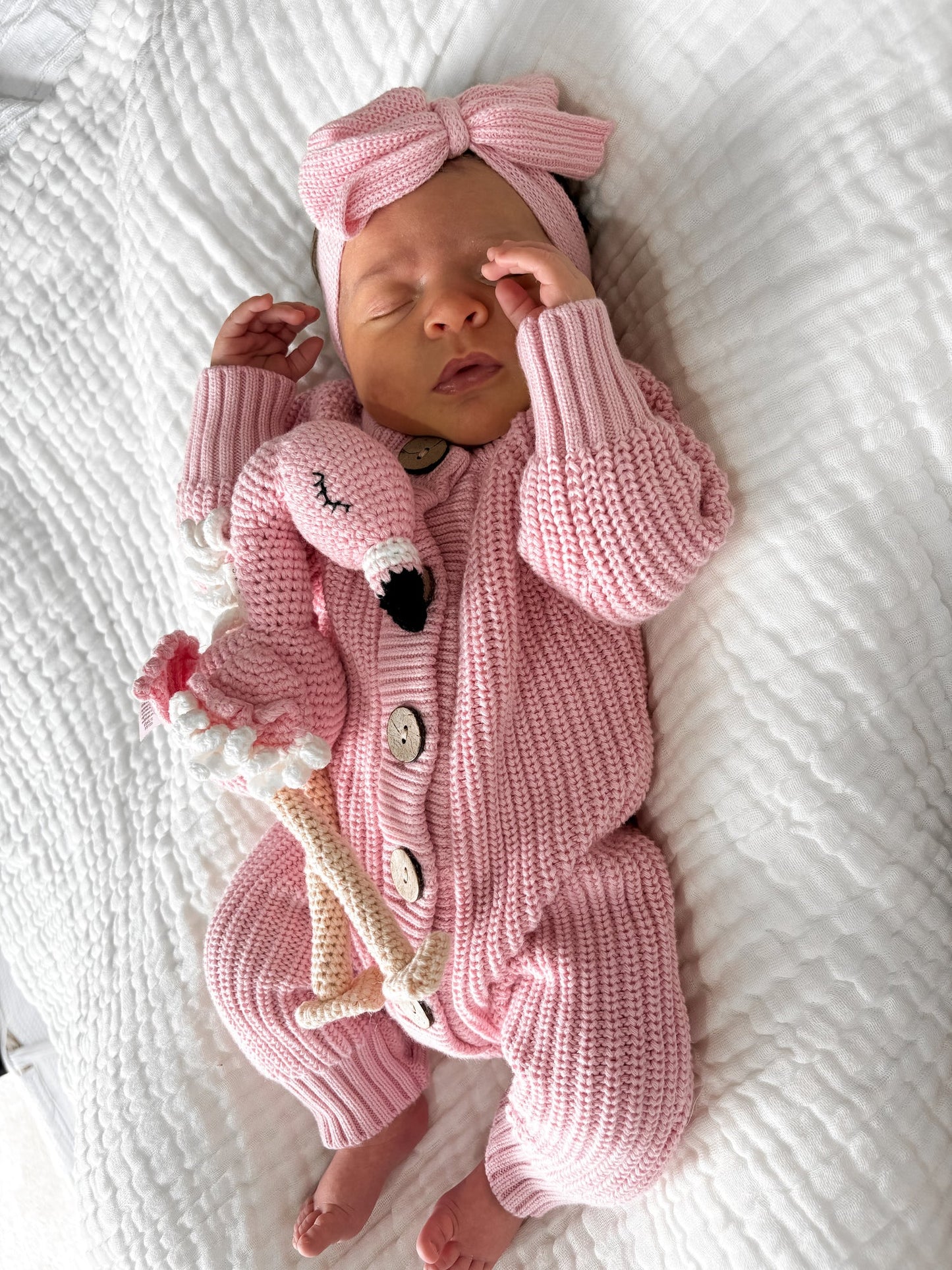 3 Little Crowns Knit Romper - Pink