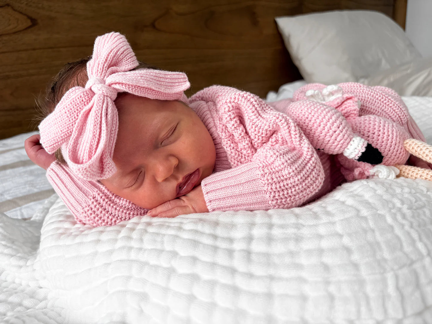 3 Little Crowns Knit Romper - Pink