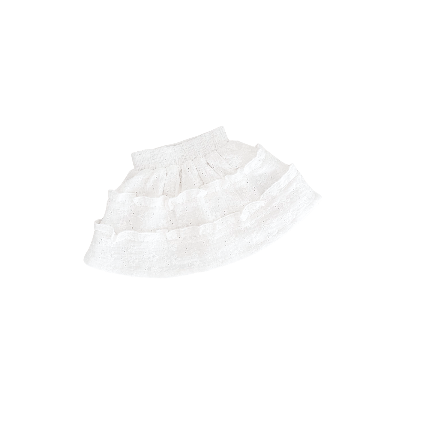 White lace petticoat on a white background