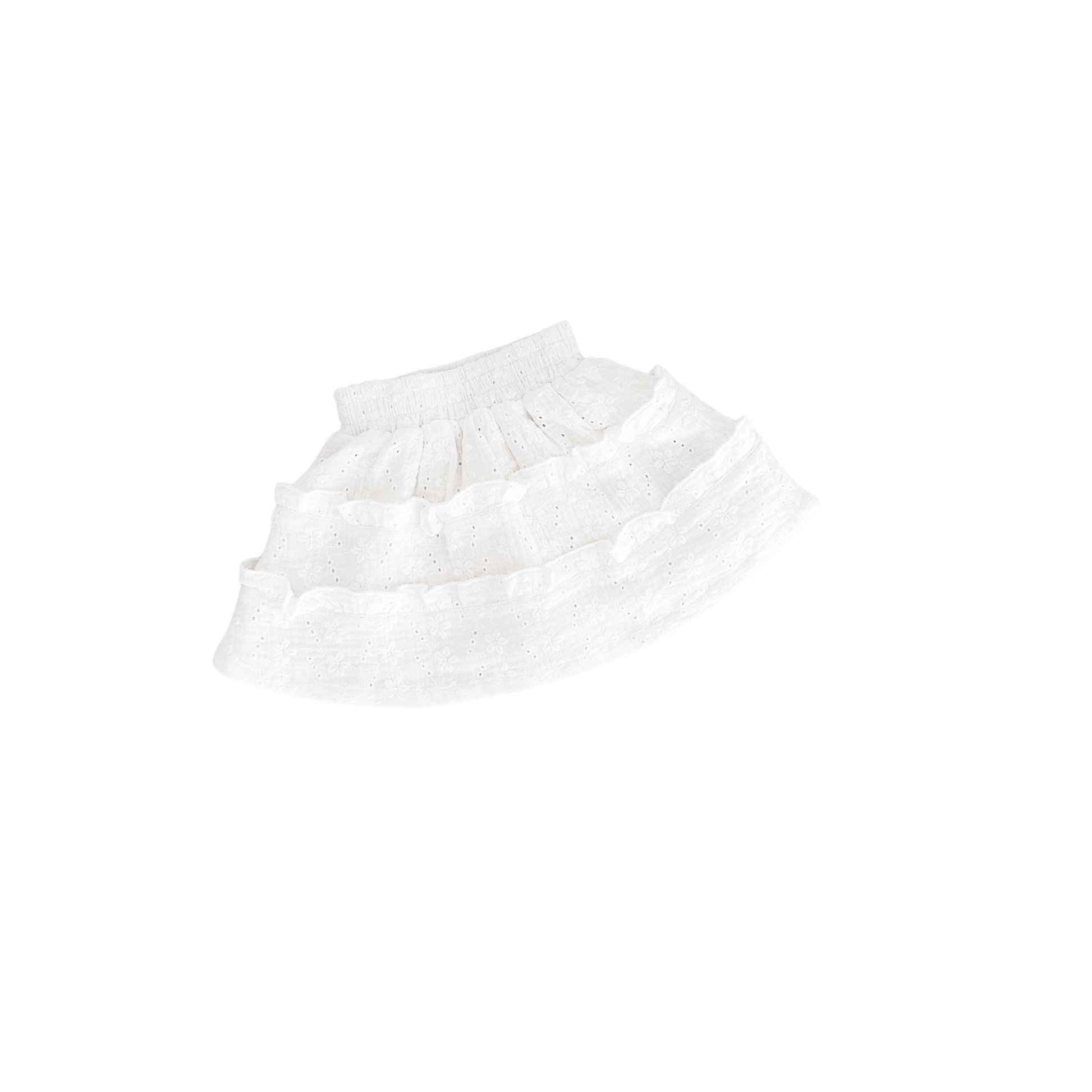 White lace petticoat on a white background