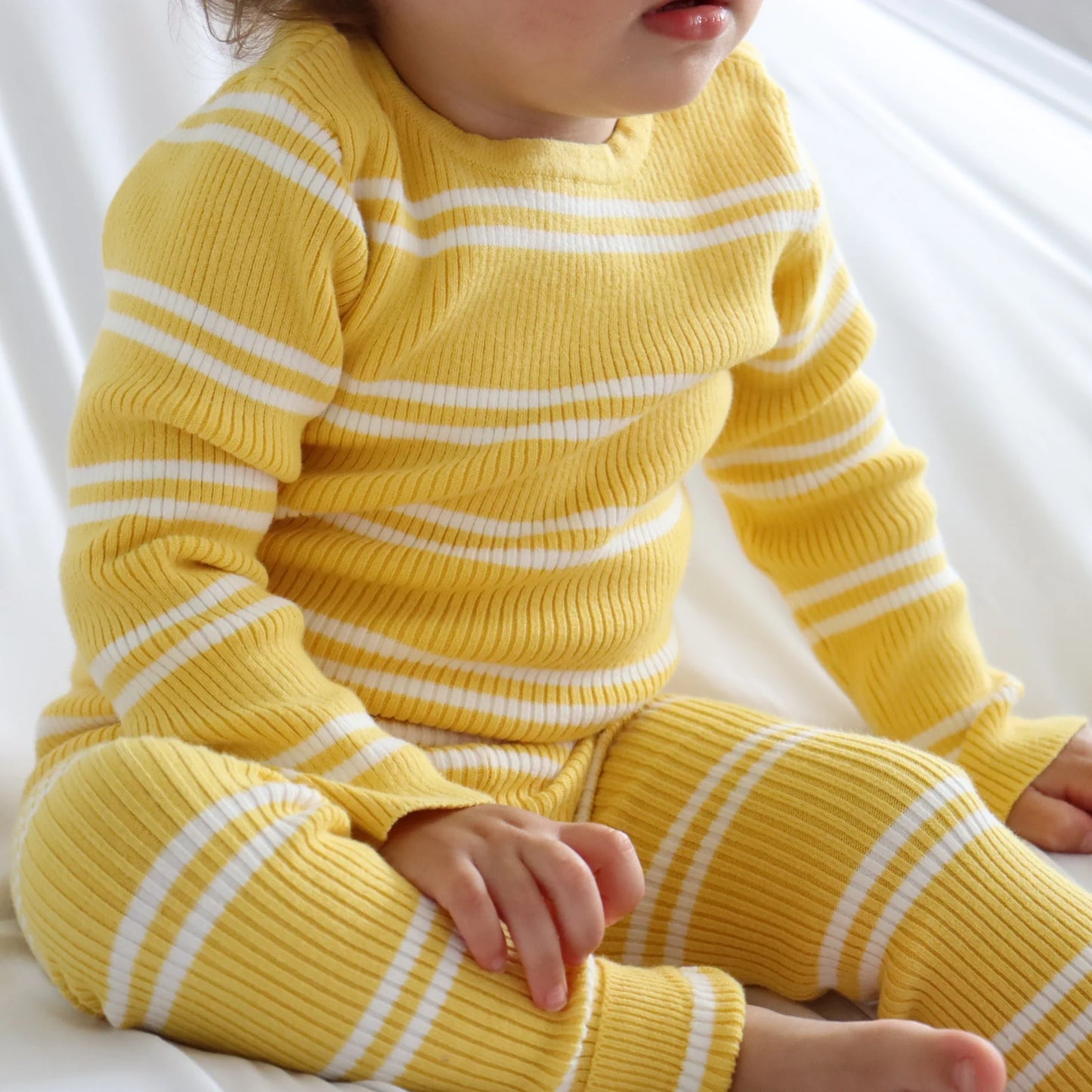 KOZY CLUB RIBBED KNIT SET | SUNSHINE STRIPE