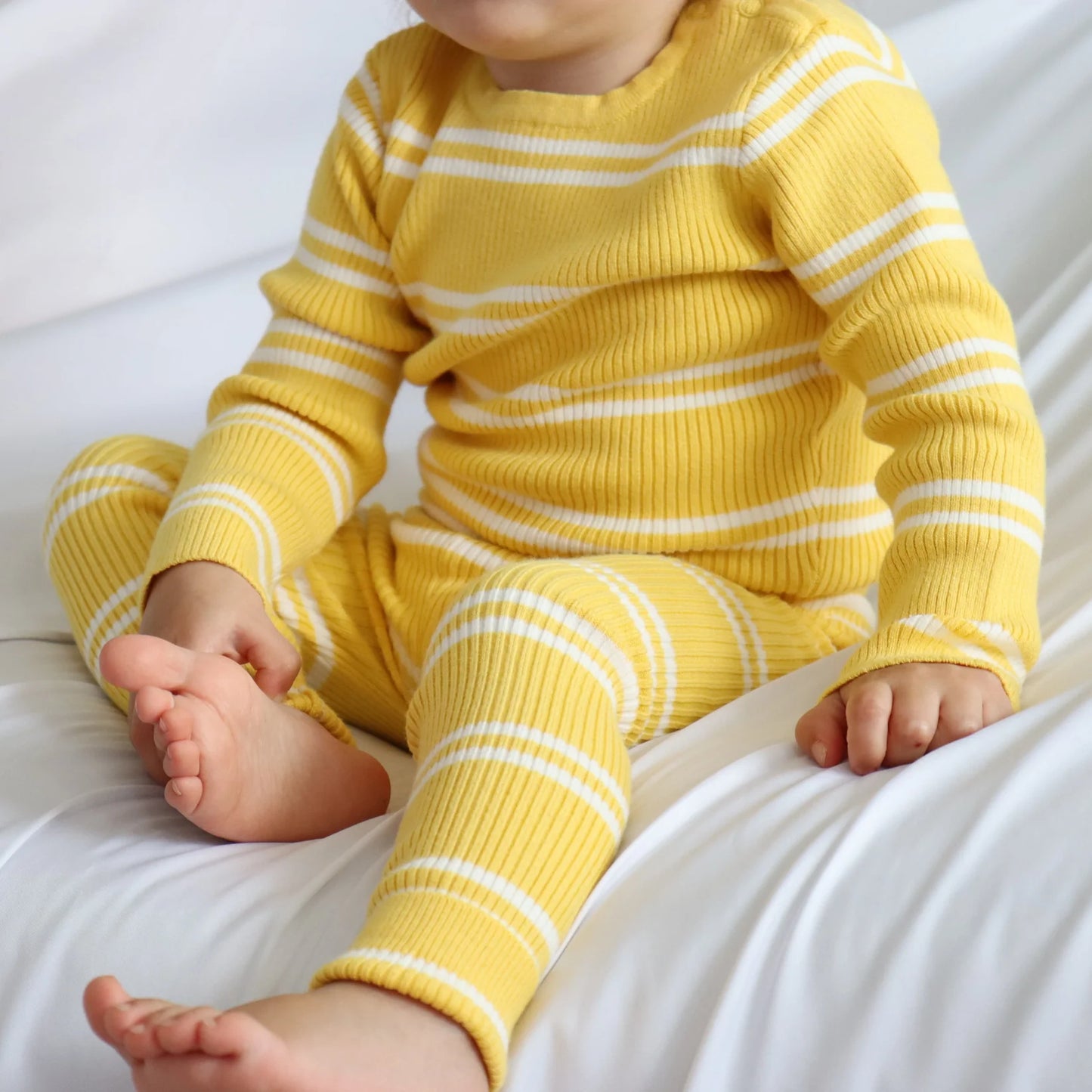 KOZY CLUB RIBBED KNIT SET | SUNSHINE STRIPE