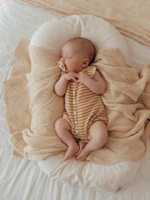 Ziggy Lou Knitted Blanket - Biscotti Fleck