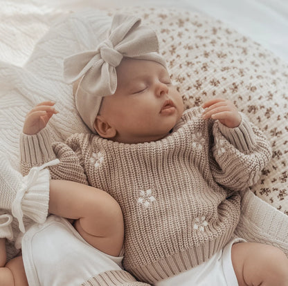 3 Little Crowns Chunky Knit Jumper - Flowers