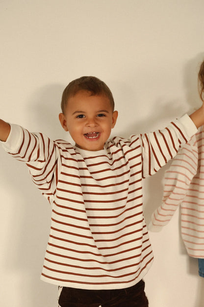 BLOSSOM AND PEAR LONG SLEEVE TOP | STRIPE CANYON