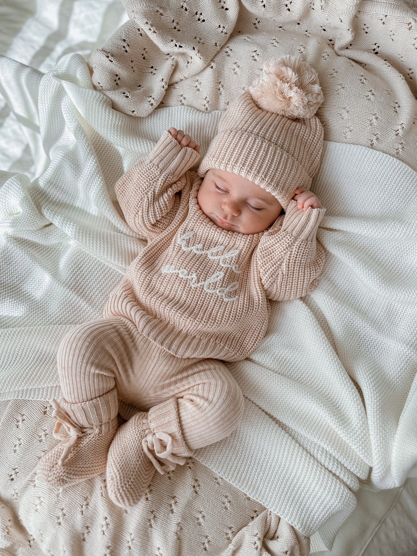 BLOSSOM AND PEAR KNIT BEANIE | PINK LEMONADE
