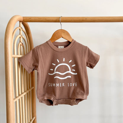 BLOSSOM AND PEAR OVERSIZED SLOUCH ROMPER | SUMMER LOVE CHOCOLATE