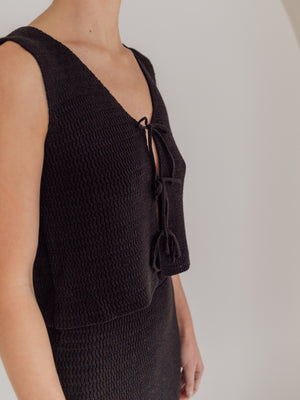 ZIGGY LOU KNIT SINGLET | ONYX (WOMEN'S)