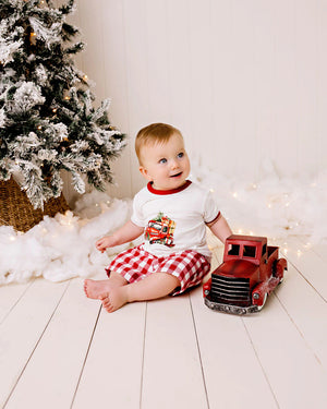 Confetti Kidz Linen Pocket Shorts - Red Gingham