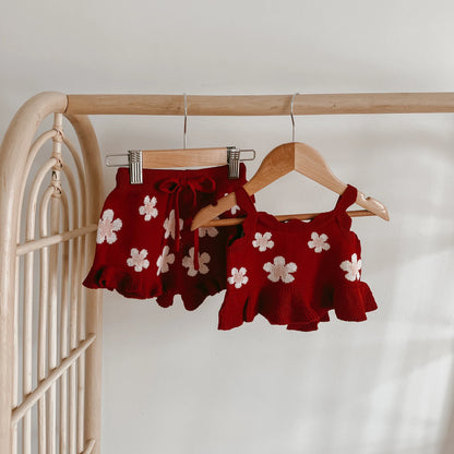 BLOSSOM AND PEAR KNIT TIE SET | RED POSY