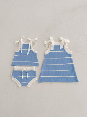 Ziggy Lou Button Singlet - River Stripe