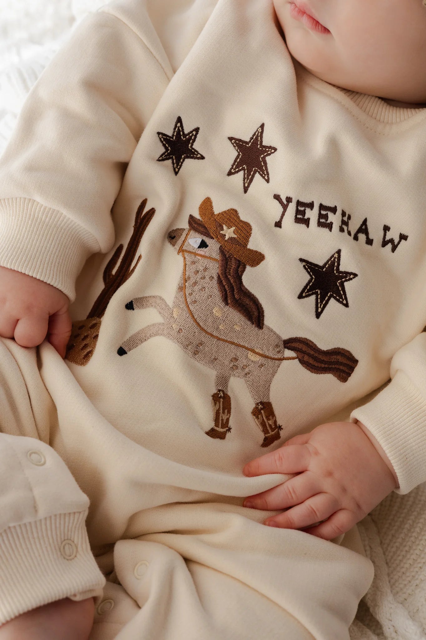 BLOSSOM AND PEAR FLEECY LOUNGE SUIT | YEEHAW SAND