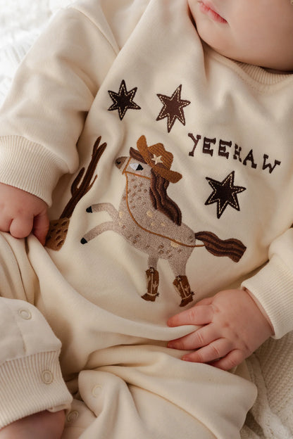 BLOSSOM AND PEAR FLEECY LOUNGE SUIT | YEEHAW SAND