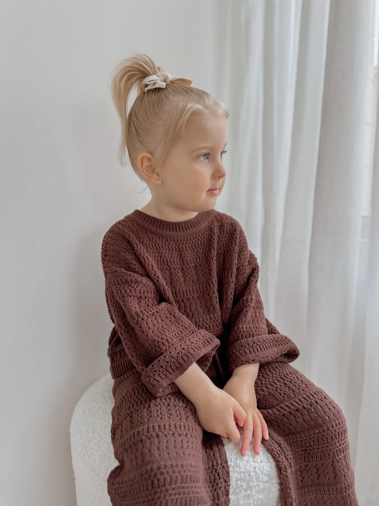 BLOSSOM AND PEAR KNIT SET | ESPRESSO - Angus & Dudley Collections