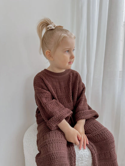 BLOSSOM AND PEAR KNIT SET | ESPRESSO - Angus & Dudley Collections