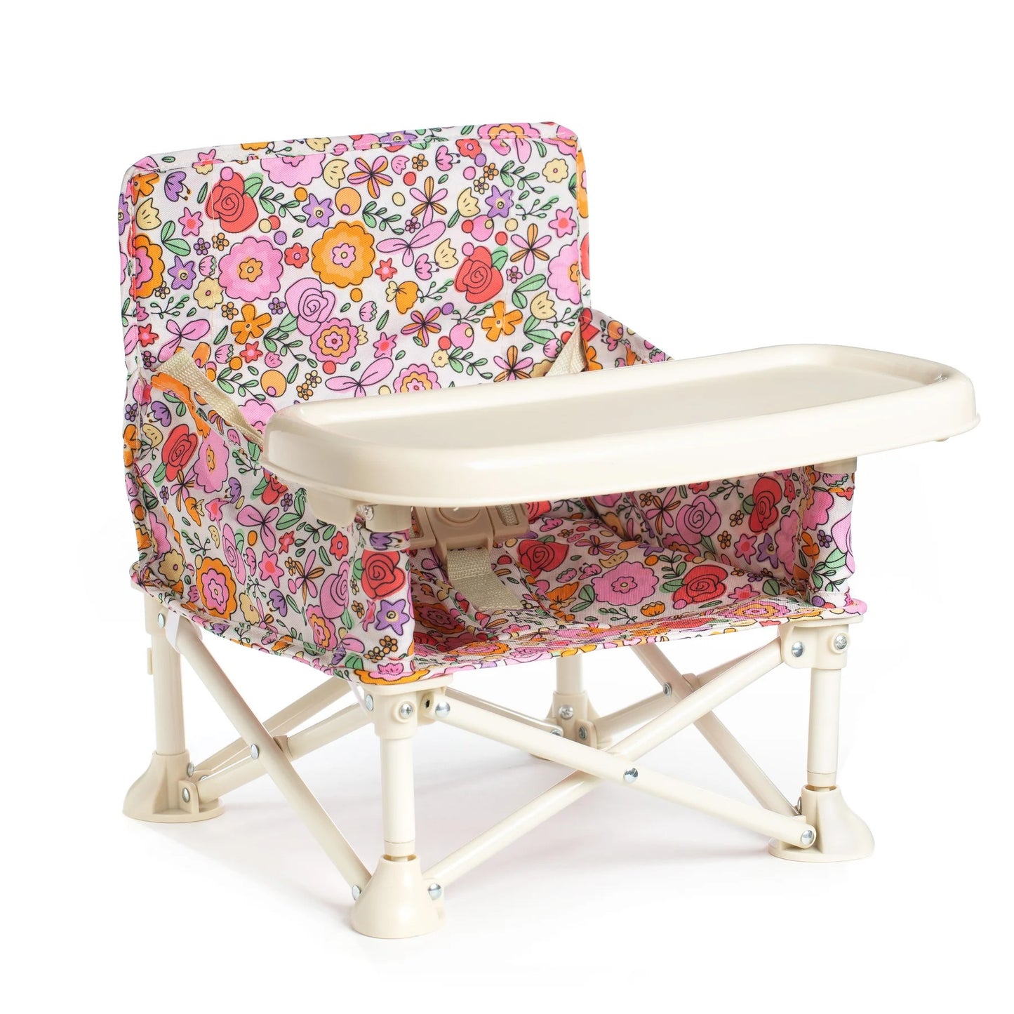 Floral-patterned high chair on a white background