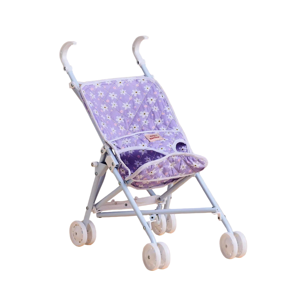 Purple floral stroller on a beige background